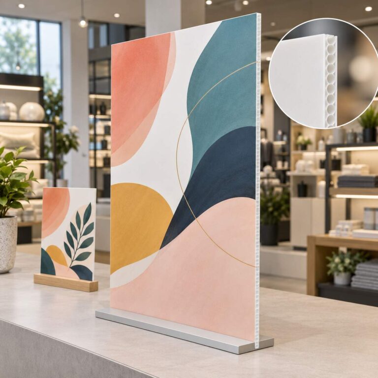Panel de polipropileno alveolar AkyPrint impreso para cartelería en punto de venta