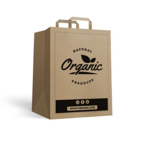 Bolsa de papel kraft personalizada para tiendas con impresión personalizada